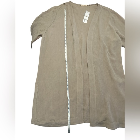 Soft Surroundings NWT Oceo Gauze Cover Up Button Taupe Cardigan Duster Resort 2X - Picture 8 of 12